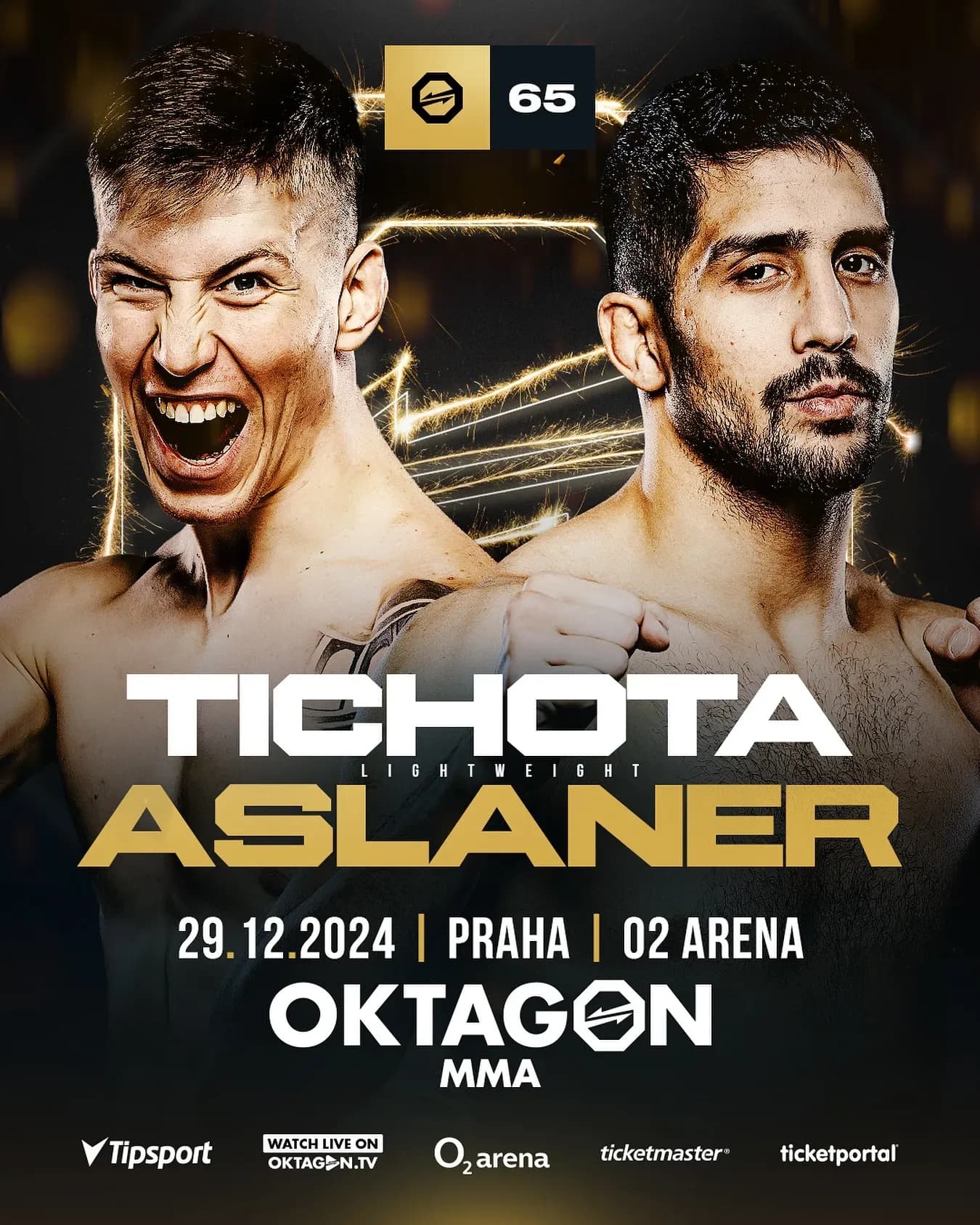 Tichota vs. Aslaner caps the Oktagon 65 prelims Sunday.