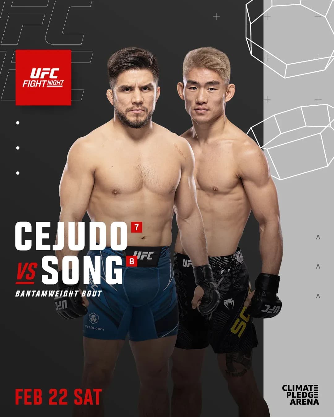 Henry Cejudo vs. Song Yadong headlines Feb. 22's UFC Seattle.