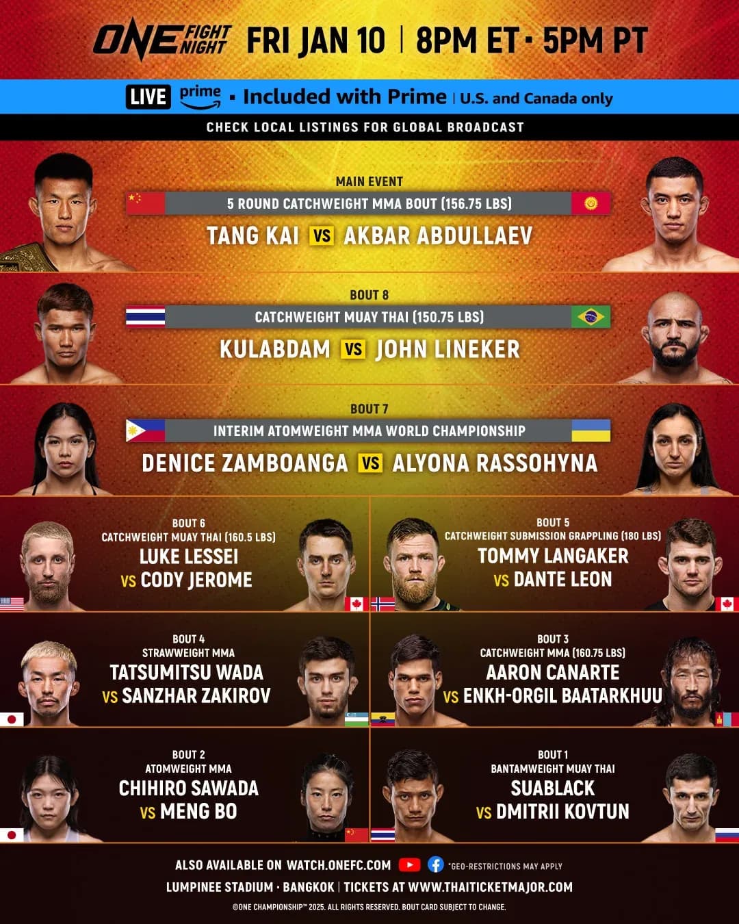 ONE Fight Night 27 happens tonight. Keep it here for results.