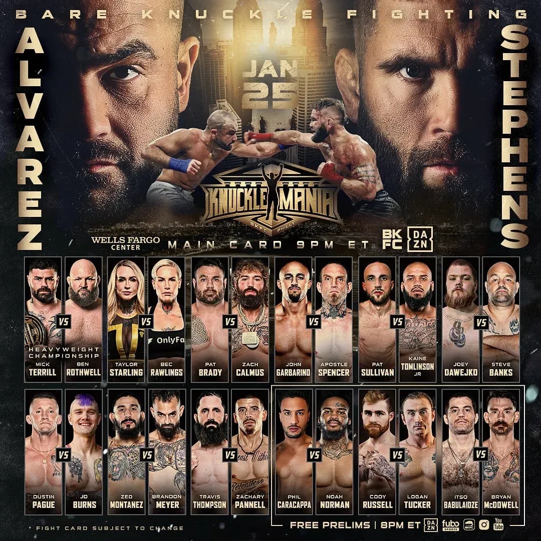 Take a look at great main card fights on BKFC KnuckleMania V.