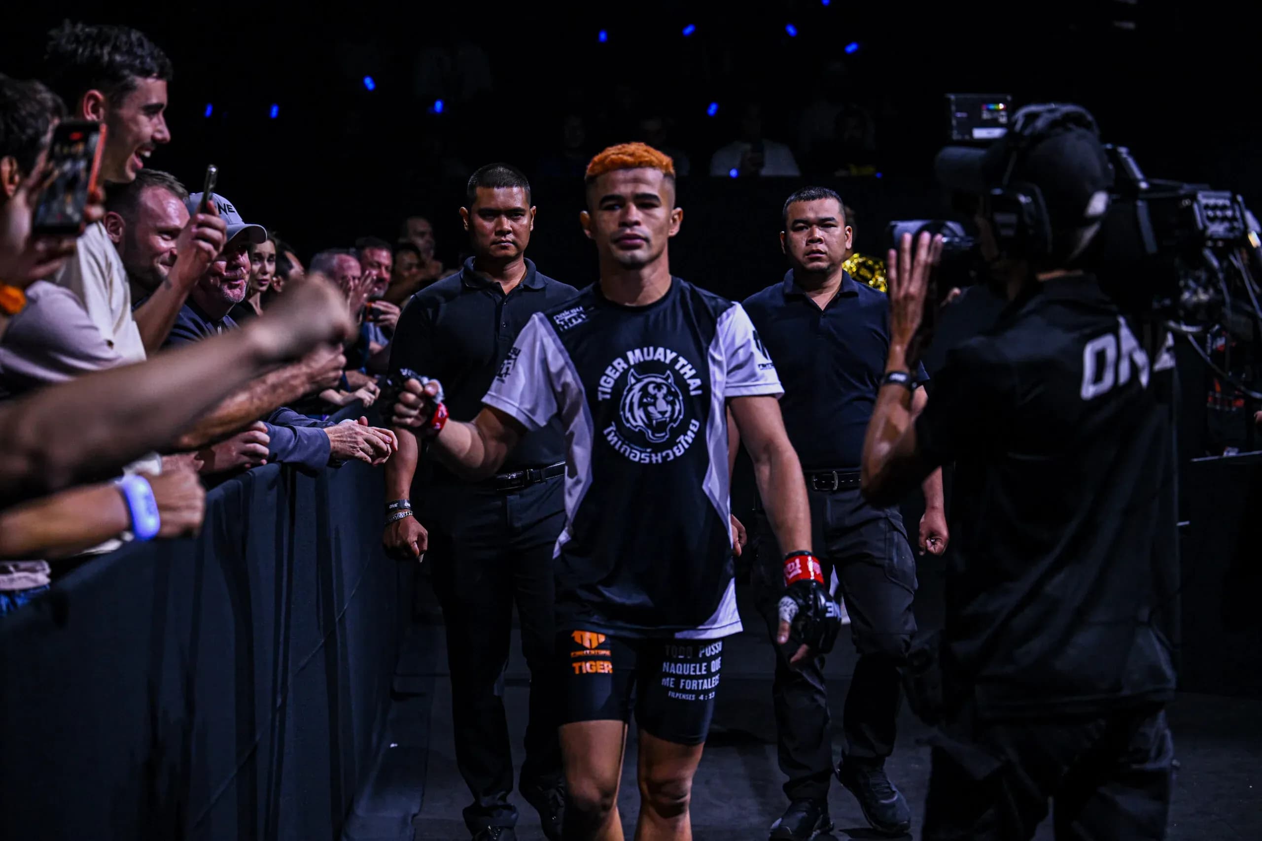 Fabricio Andrade makes the walk to the ring