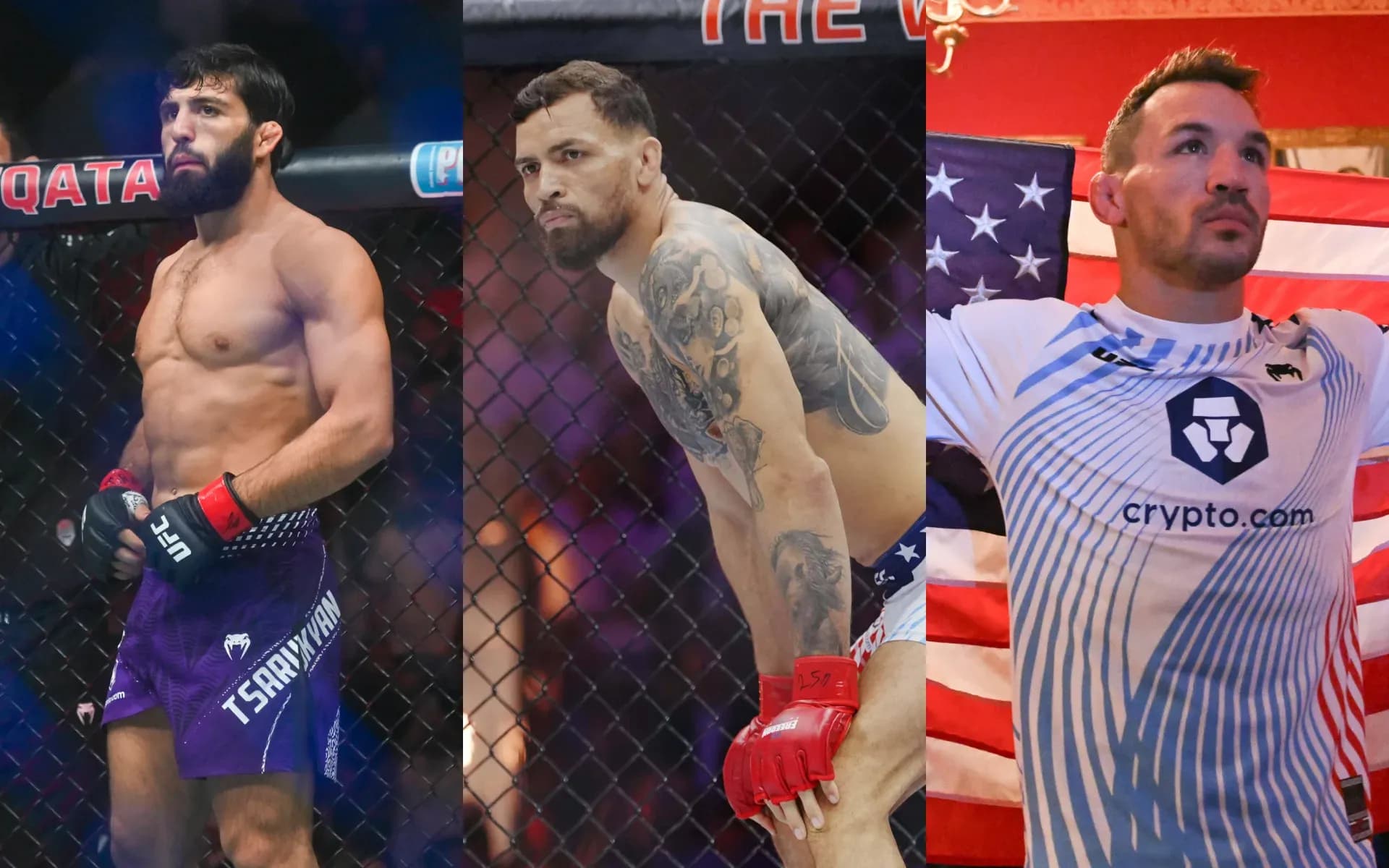 Arman Tsarukyan, Mauricio Ruffy and Michael Chandler