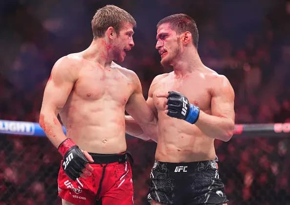 Arnold Allen and Movsar Evloev Post Fight