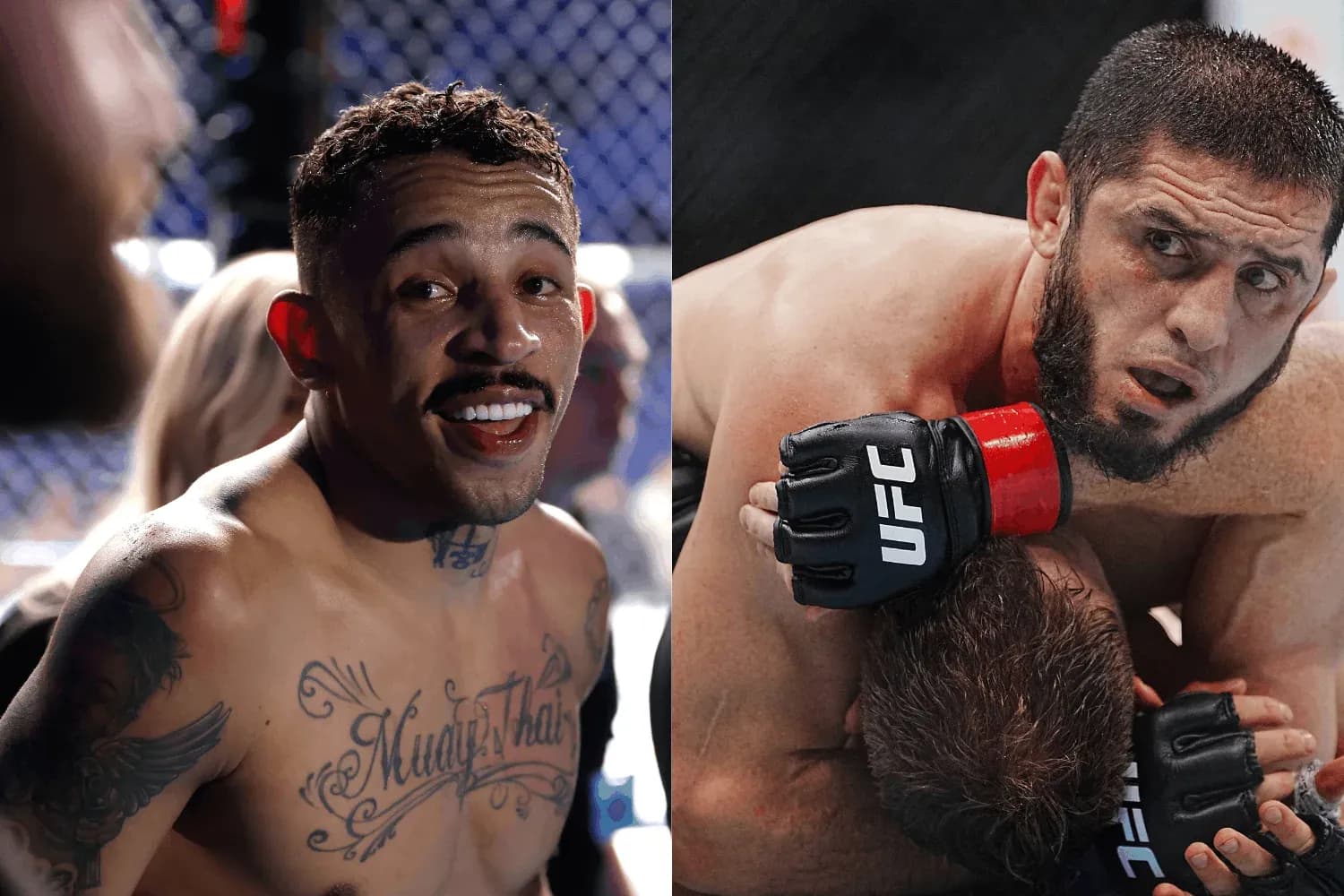 Carlos Prates (left) and Islam Makhachev (right)