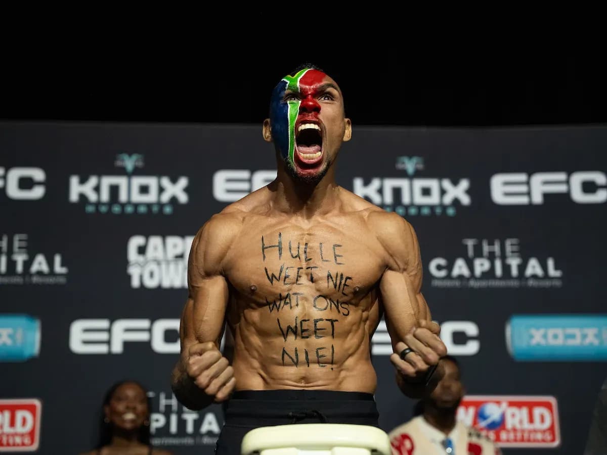Image of Faeez Jacobs at EFC 131: KNOX Legacy Series weigh-in day