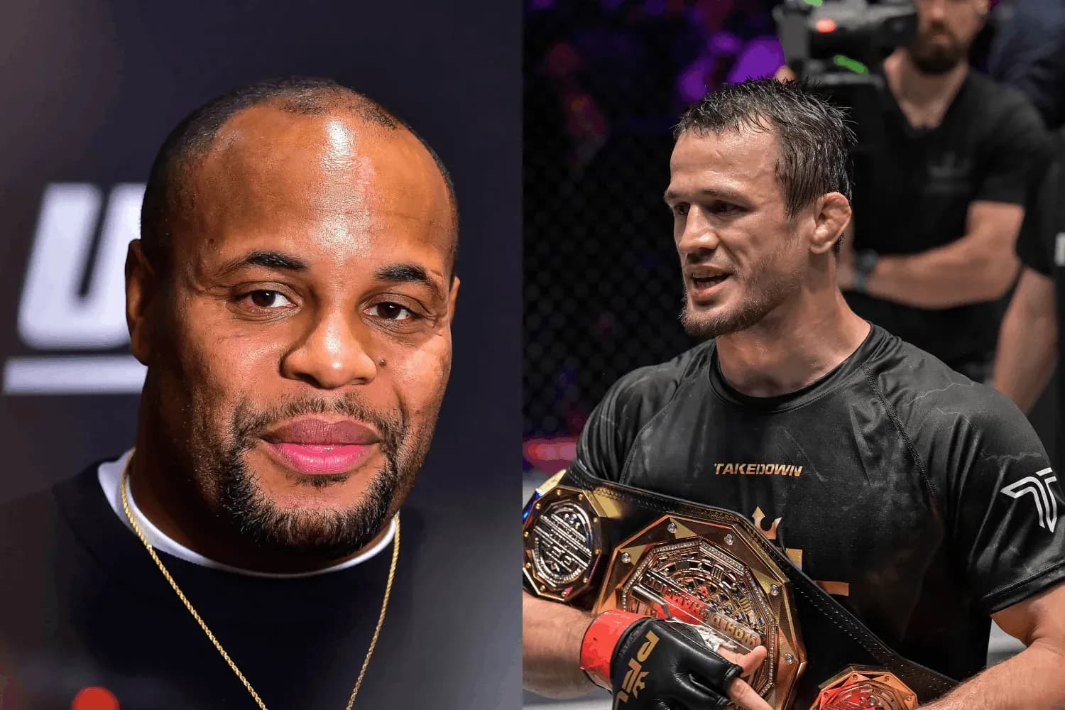 Daniel Cormier (right) and Usman Nurmagomedov (right)