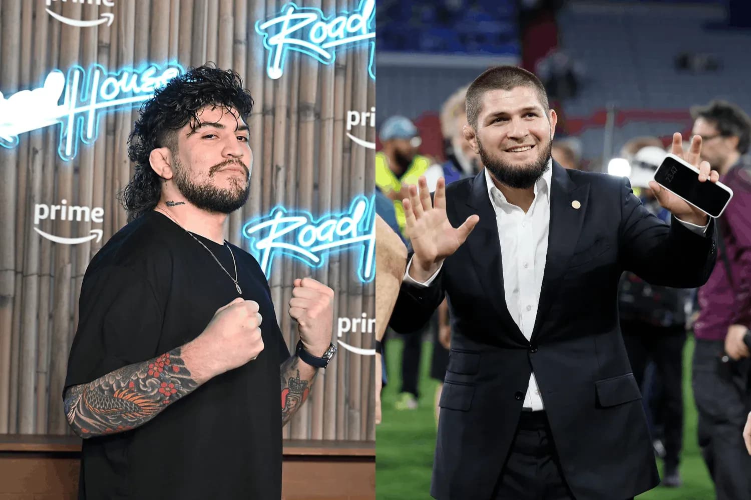 Dillon Danis (left) and Khabib Nurmagomedov (right)