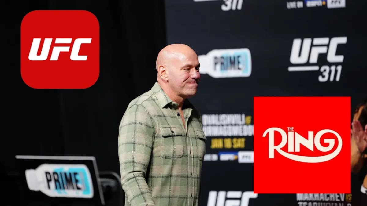 Dana White walking towards TKO Boxing and The Ring magazine