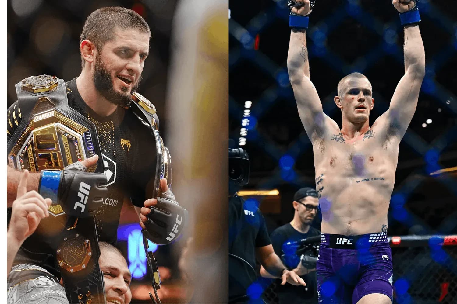 Islam Makhachev (left) and Ian Garry (right)