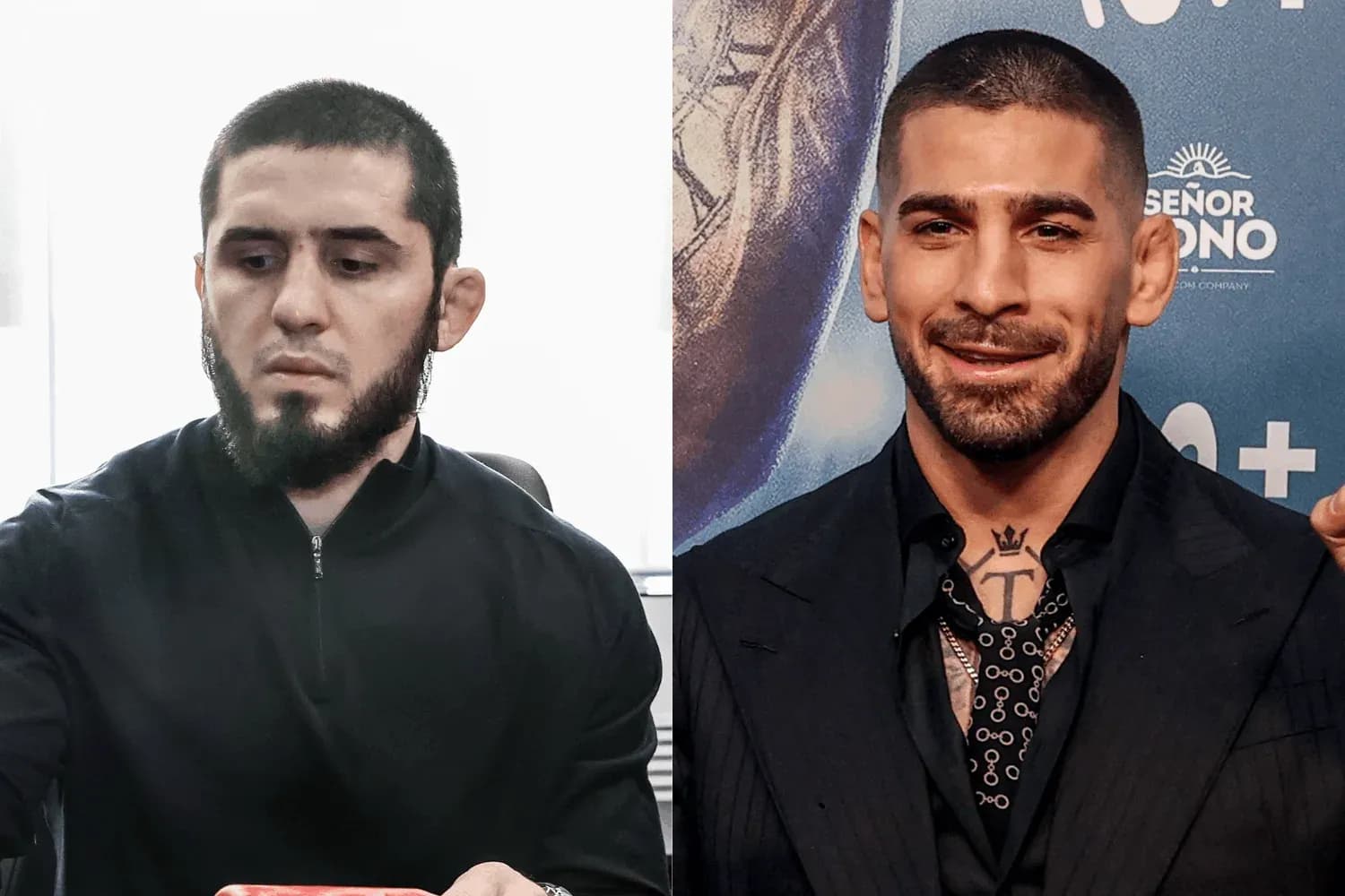 Islam Makhachev (left) and Ilia Topuria (right)