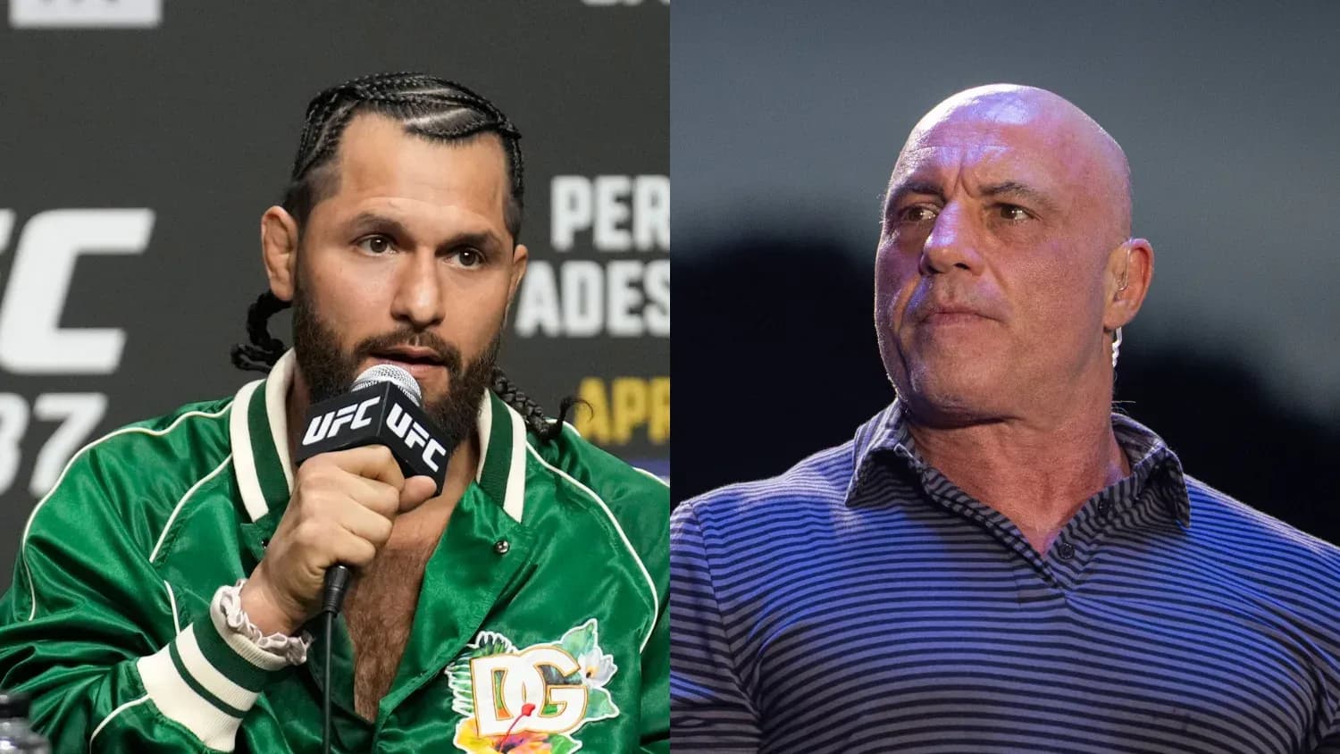 Jorge Masvidal (left) calls out Joe Rogan (right) 