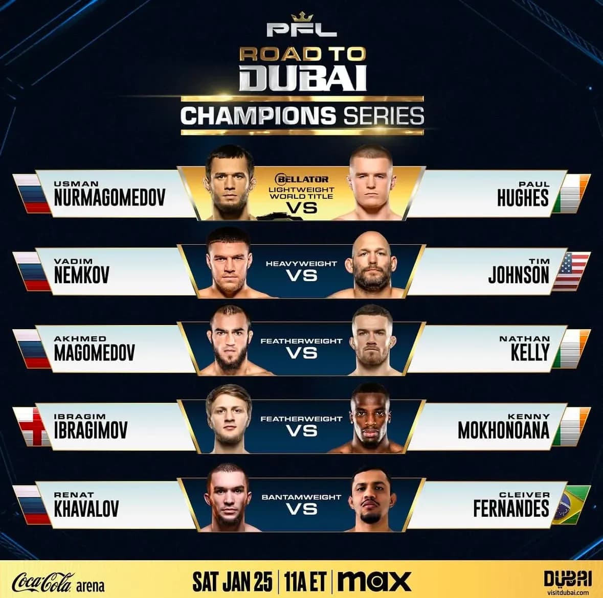 PFL Road To Dubai Main Card