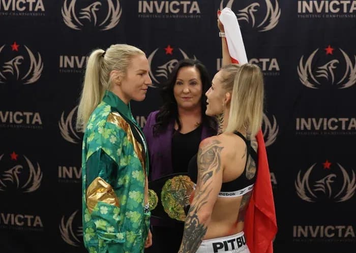 Danni McCormack and Karolina Wójcik staredown