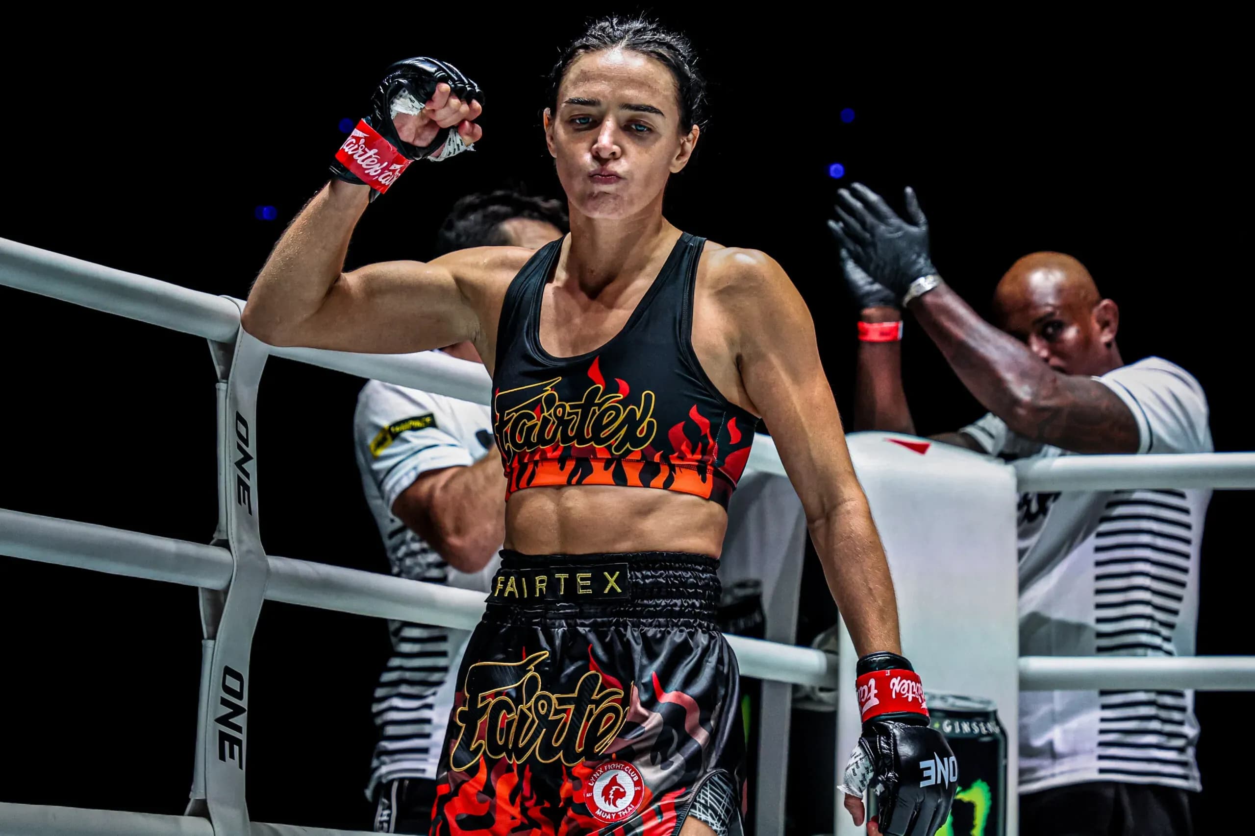 Russian Muay Thai fighter Natalia Diachkova gets ready to fight