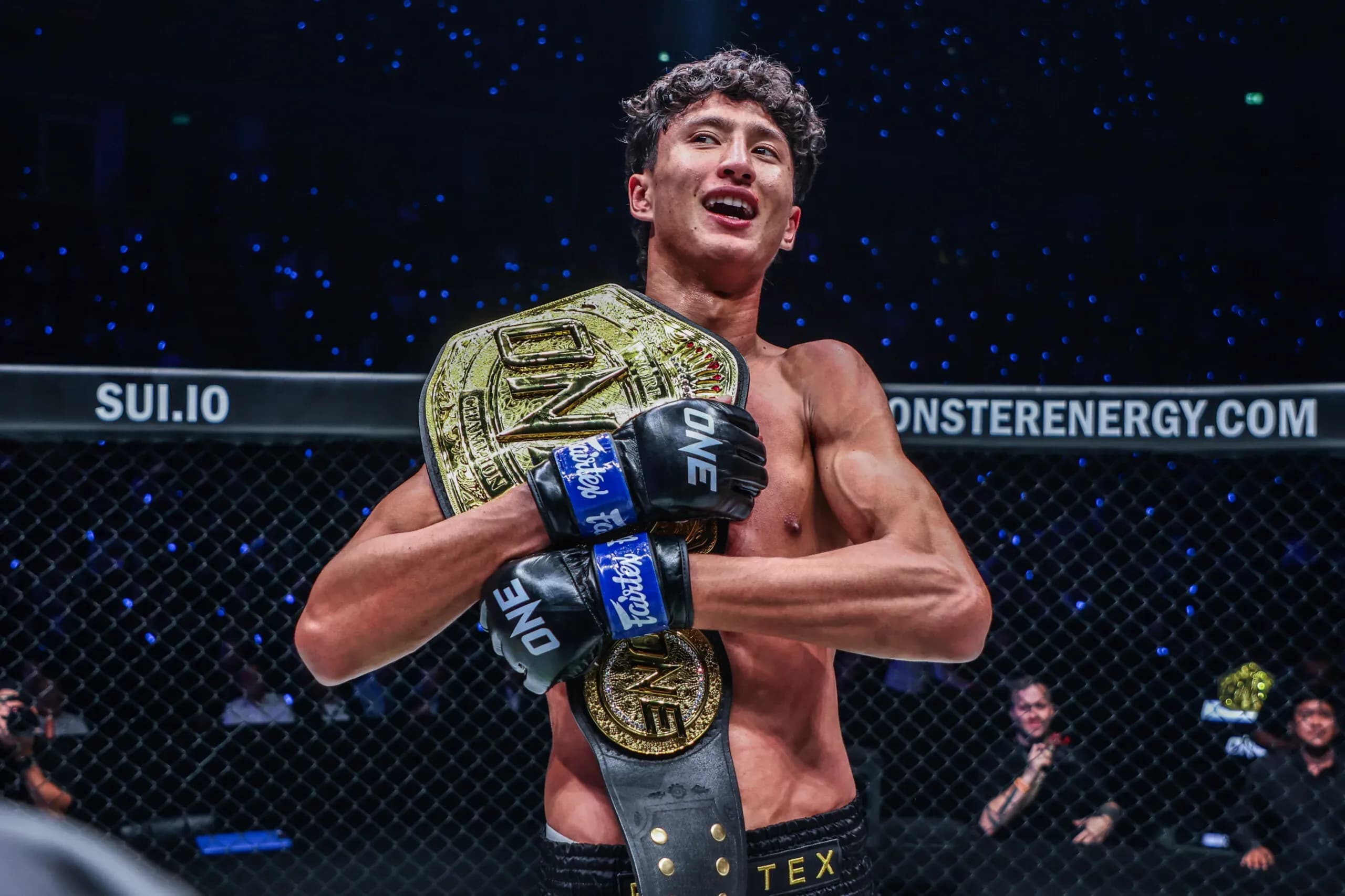 Nabil Anane with the ONE Championship golden belt