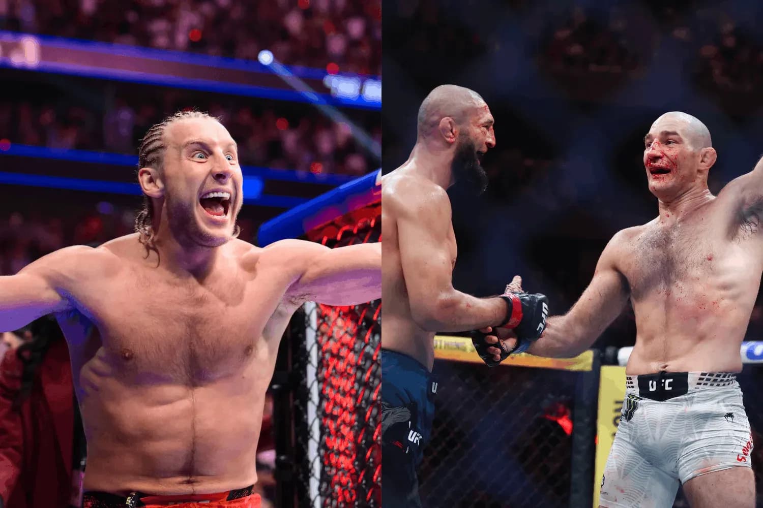 Paddy Pimblett (left), Khamzat Chimaev vs. Sean Strickland (right)