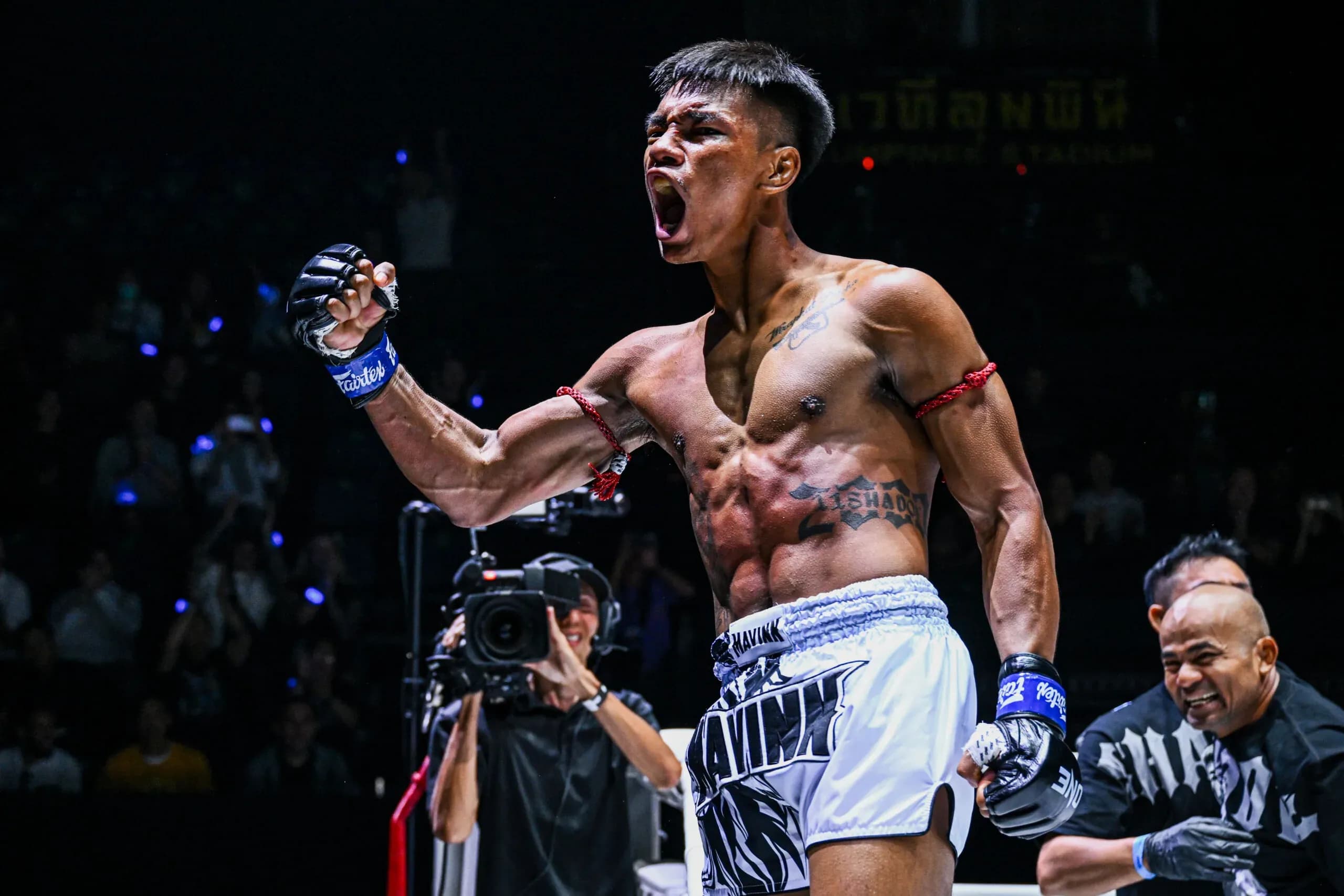 Shadow Singha Mawynn pumps his fist ahead of his return at ONE Fight Night 40