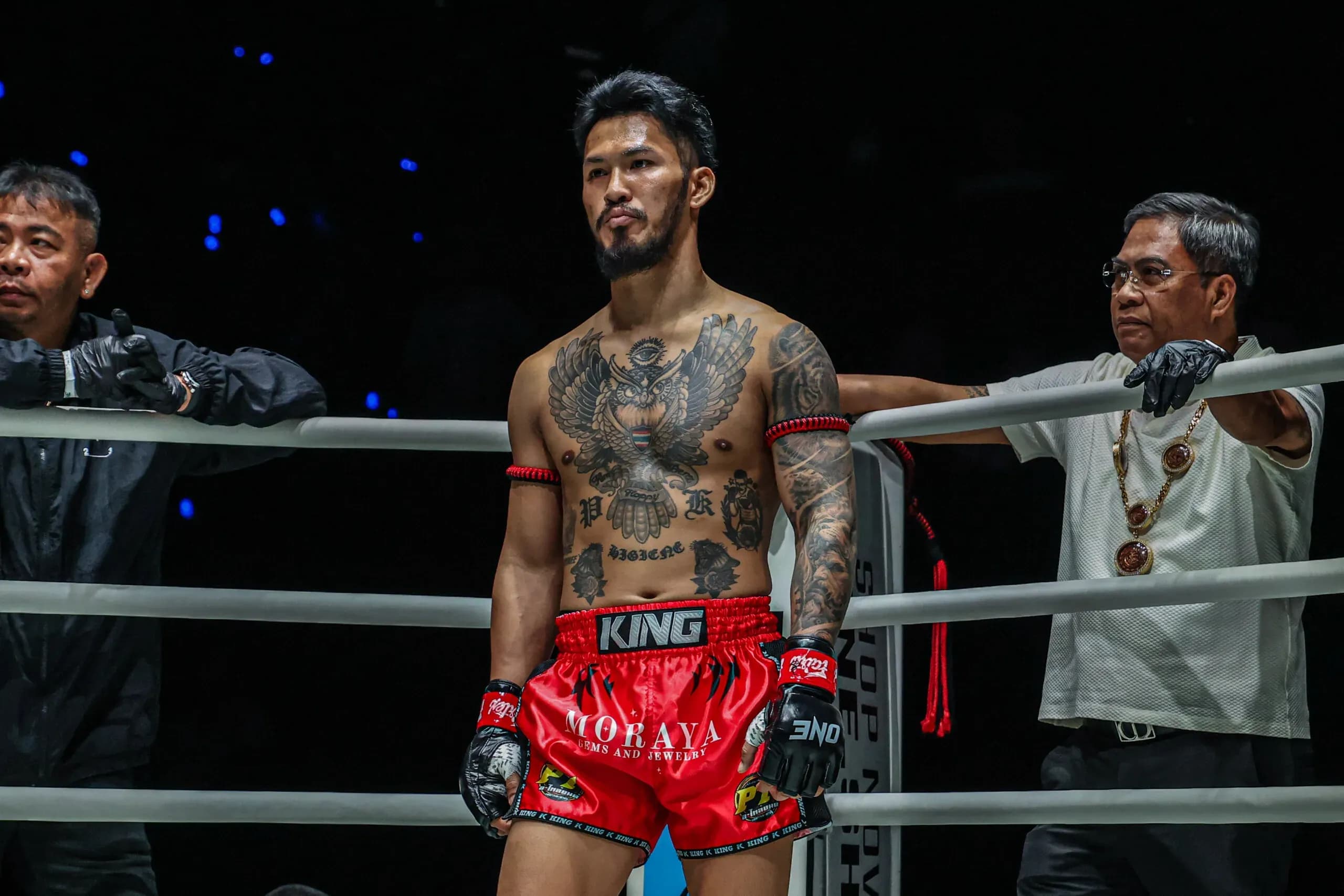 Suakim gets ready to fight in the ONE Championship ring