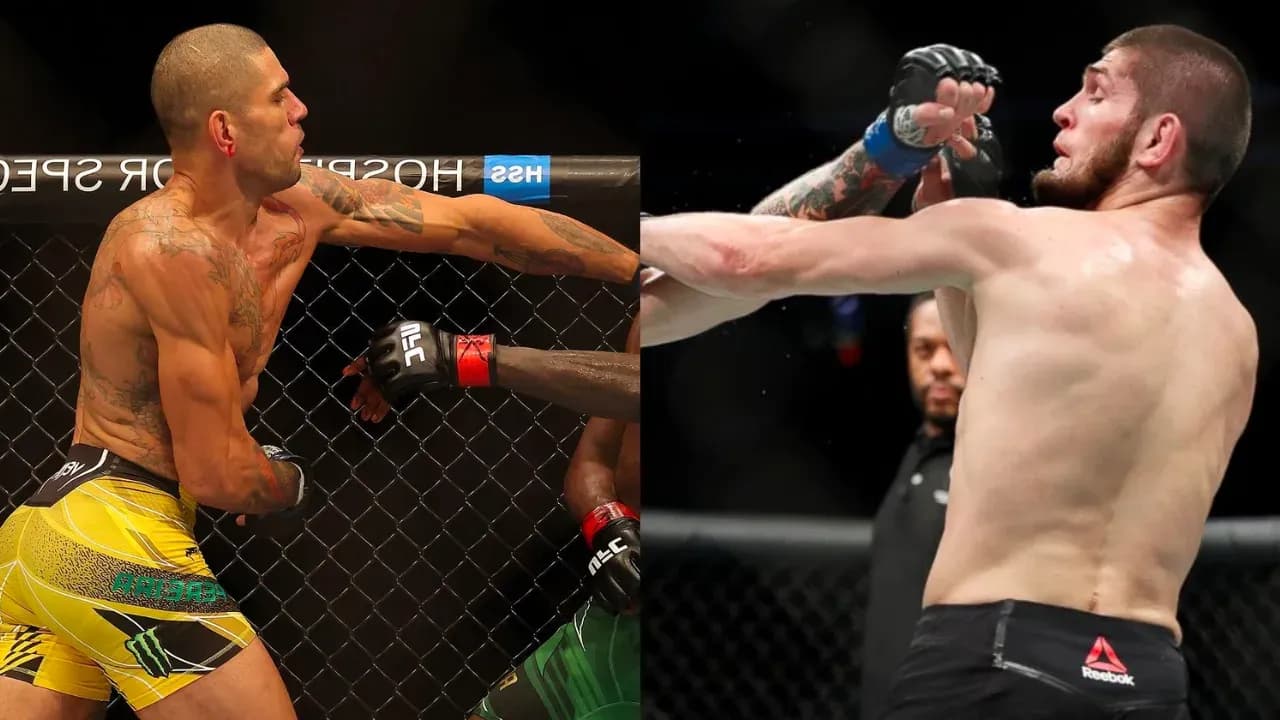 Pereira and Khabib throw strikes