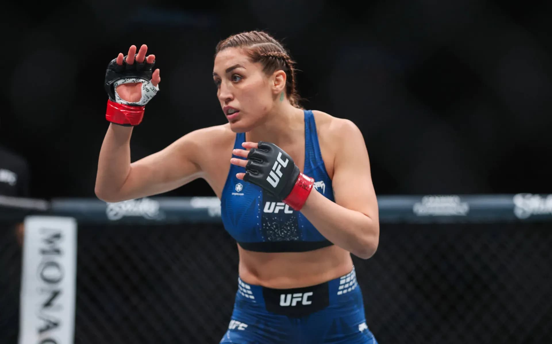 April 11, 2026, Miami, Fl, USA: Miami, FLORIDA Ã¢â‚¬ APRIL 11: Tatiana Suarez during her fight against Loopy GodoÂ­nez in a Women s Strawweight bout during UFC 327 at Kaseya Center on April 11, 2026 in Miami, FL. Miami USA - ZUMAr187 20260411_zsp_r187_155 Copyright: xJustinxRenfroex