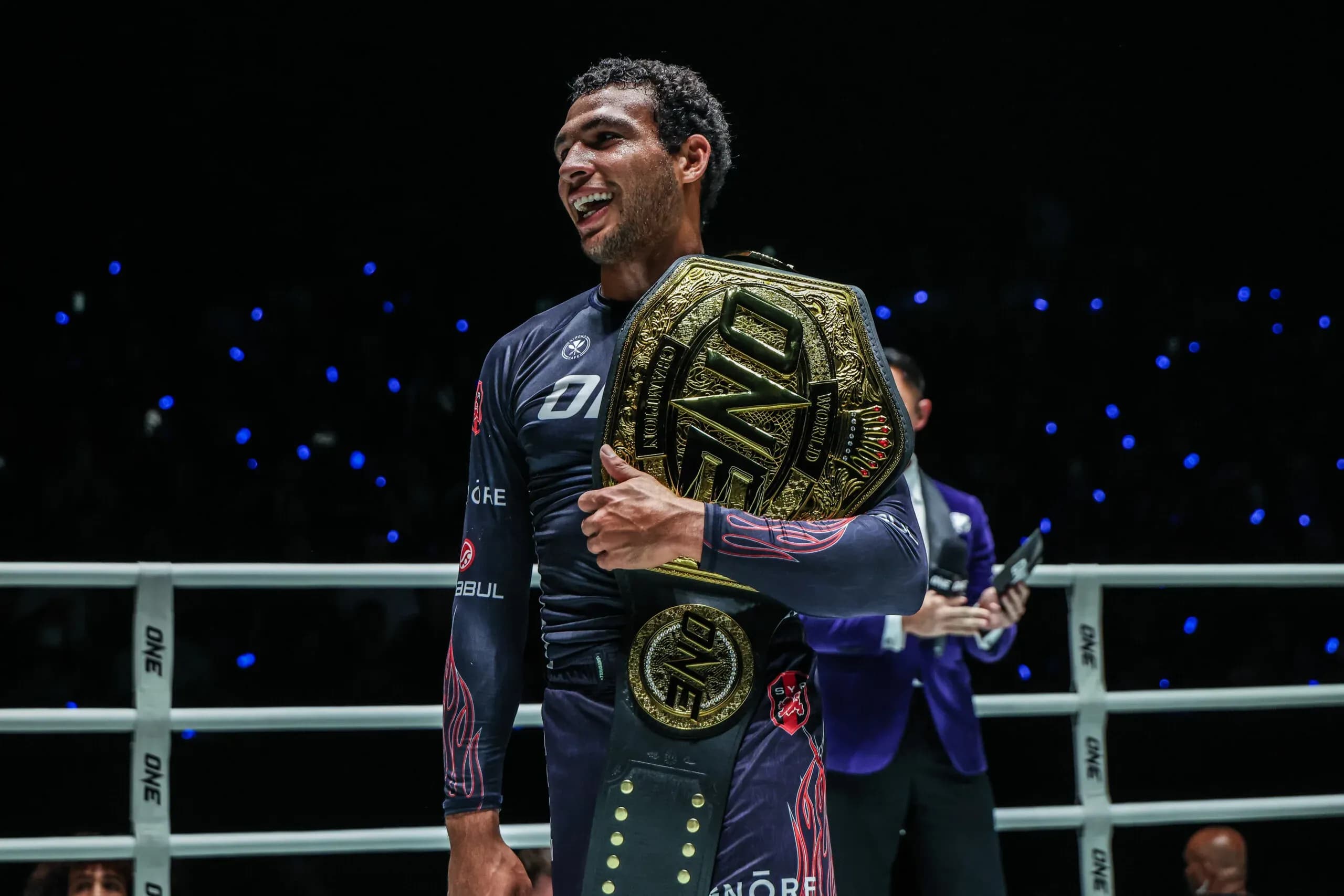 Tye Ruotolo with the ONE Championship belt in the ring