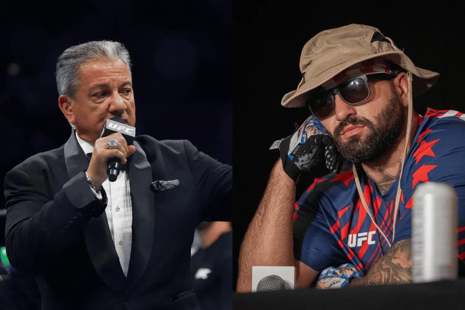 Bruce Buffer (left) and Josh Hokit (right)