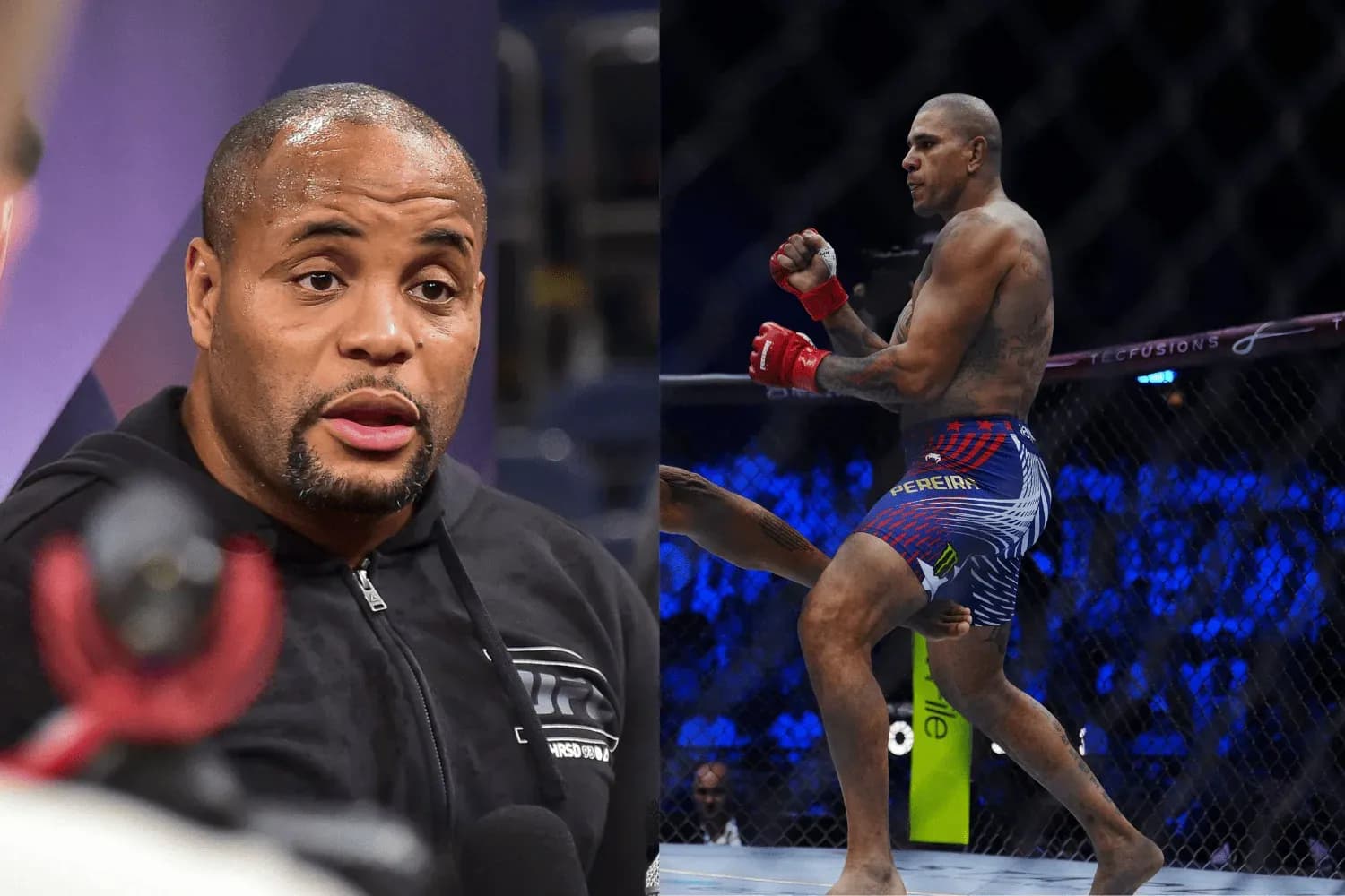 Daniel Cormier (left) and Alex Pereira (right)
