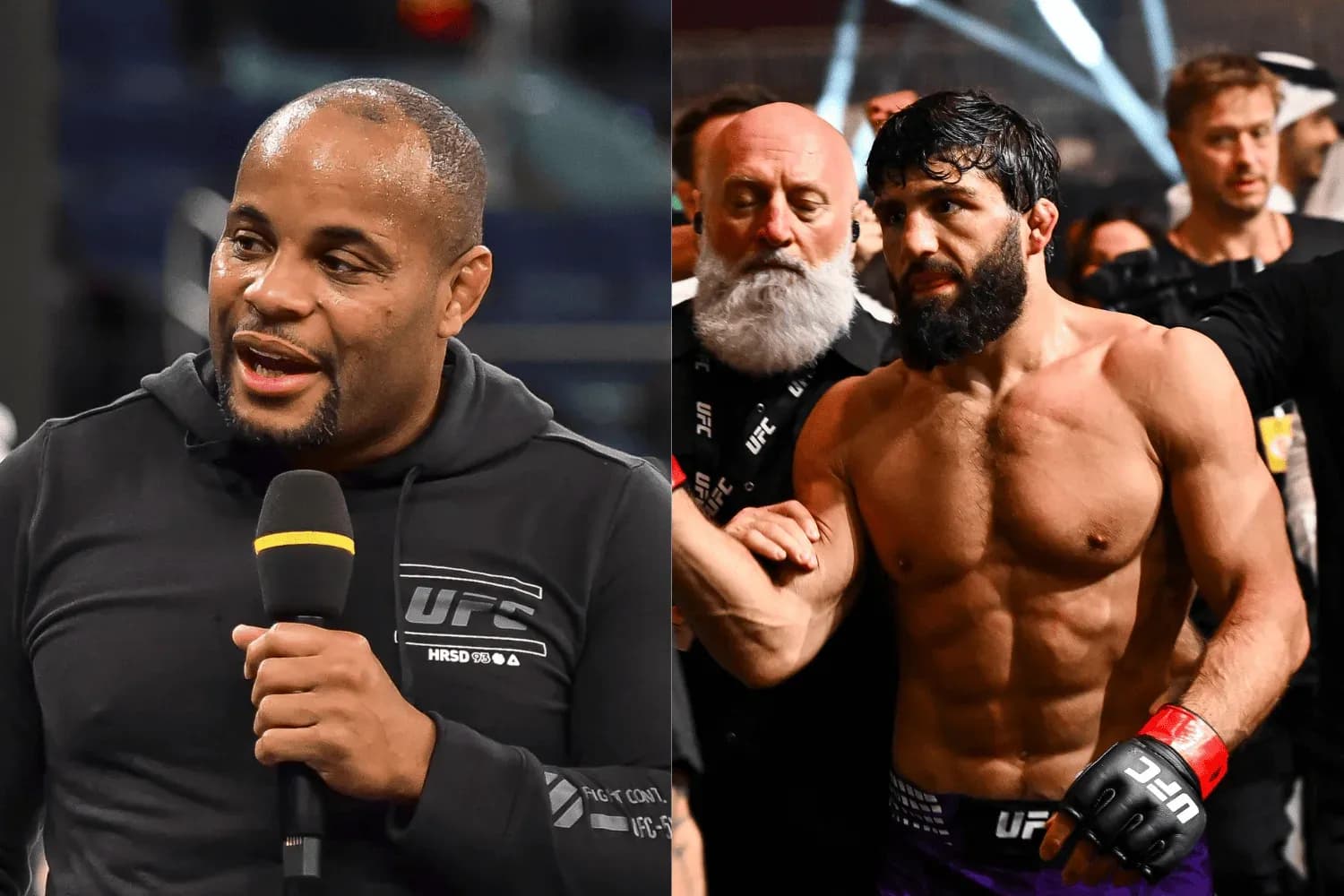 Daniel Cormier (left) and Arman Tsarukyan (right)