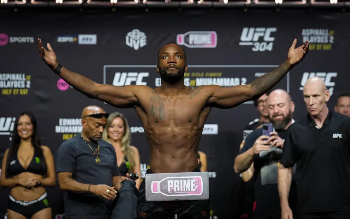 Former UFC champion, Leon Edwards weighs in at UFC 304.