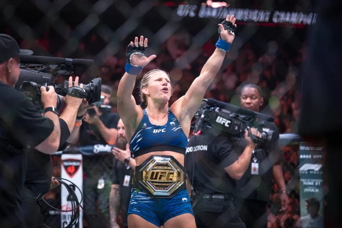 Kayla Harrison, victorious at UFC 316.