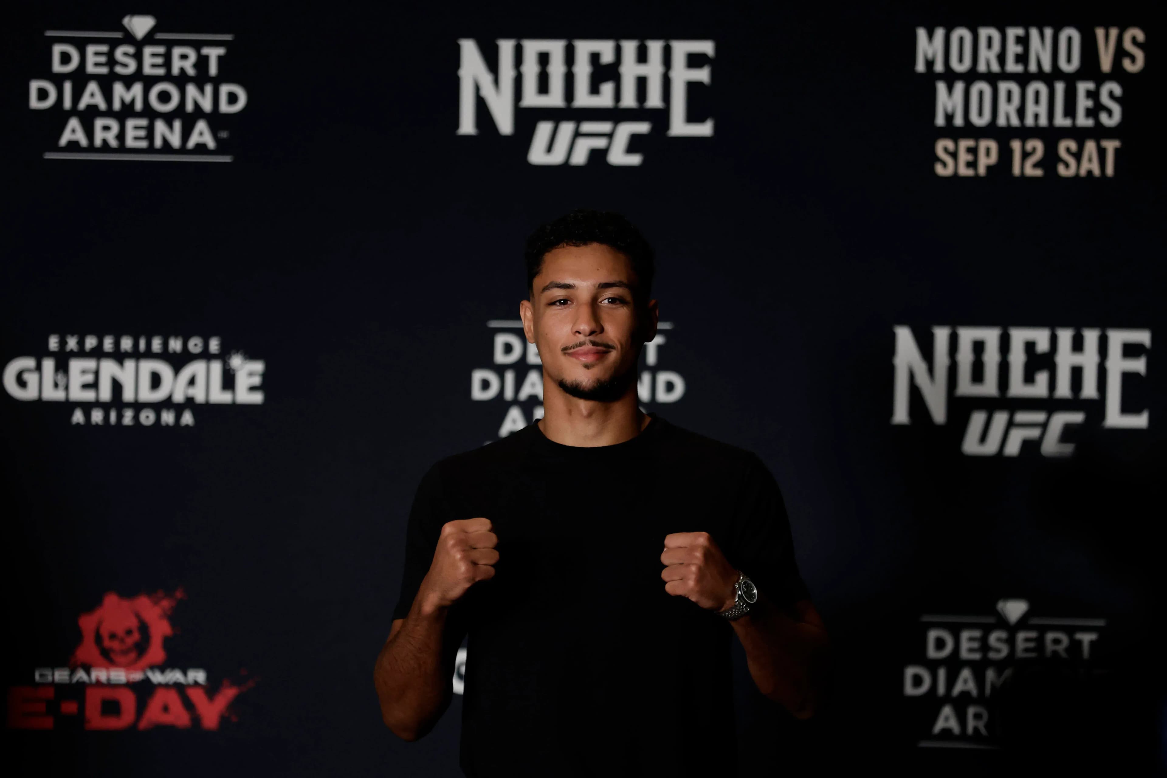 September 9, 2026, Phoenix, Arizona, United States: MARWAN RAHIKI poses for media members during Media Day for Noche UFC at the Desert Diamond Arena in Glendale, AZ on September 12, 2026. Phoenix United States - ZUMAs346 20260909_zsp_s346_029 Copyright: xAlejandroxSalazarx