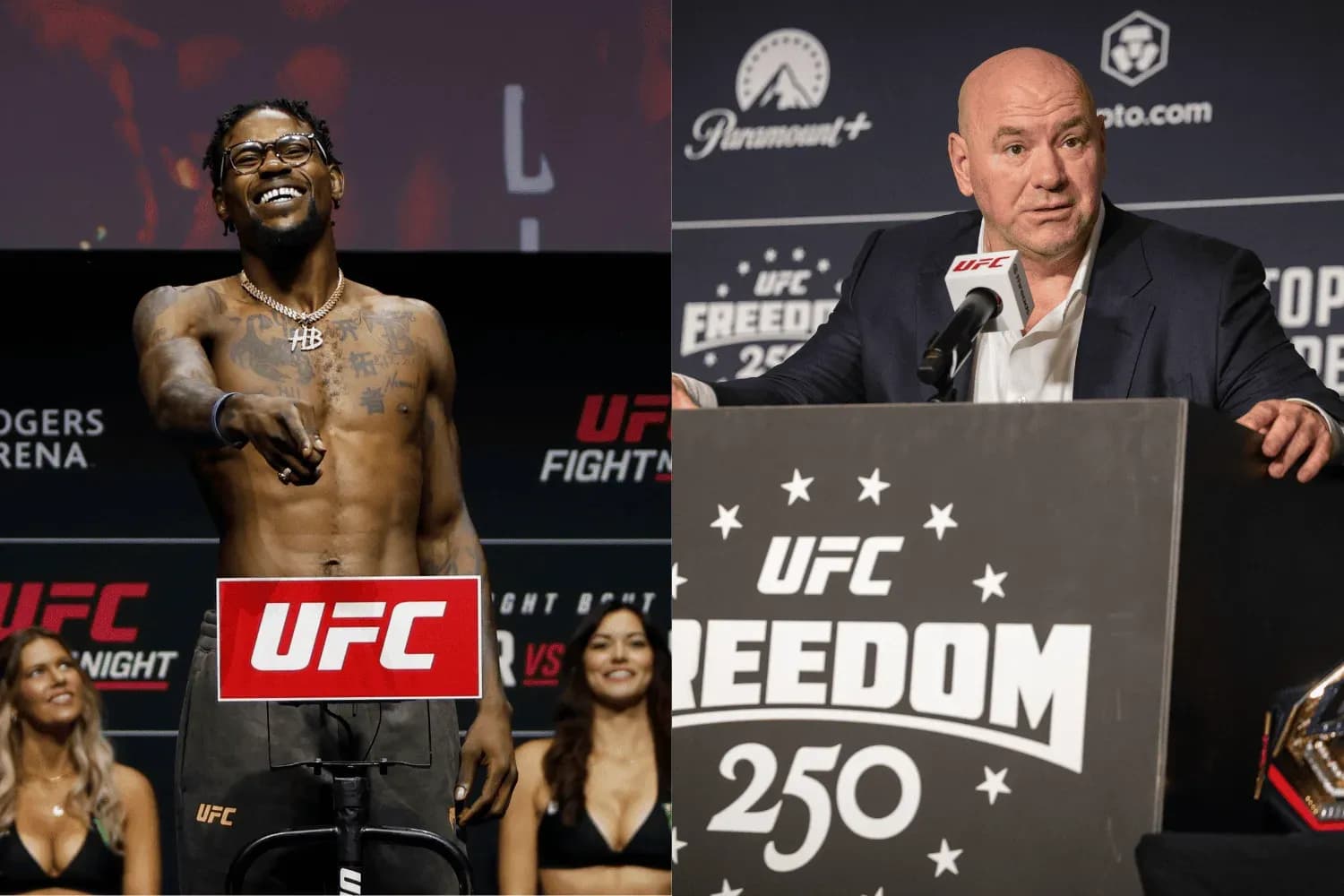 Kevin Holland (left) and Dana White (right)
