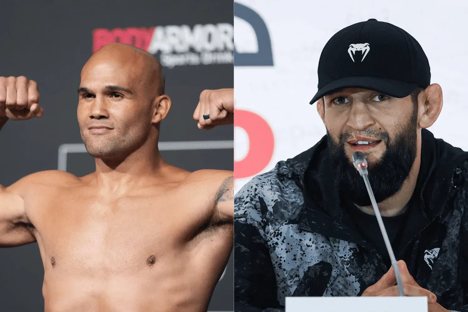 Robbie Lawler (left) and Khamzat Chimaev (right)