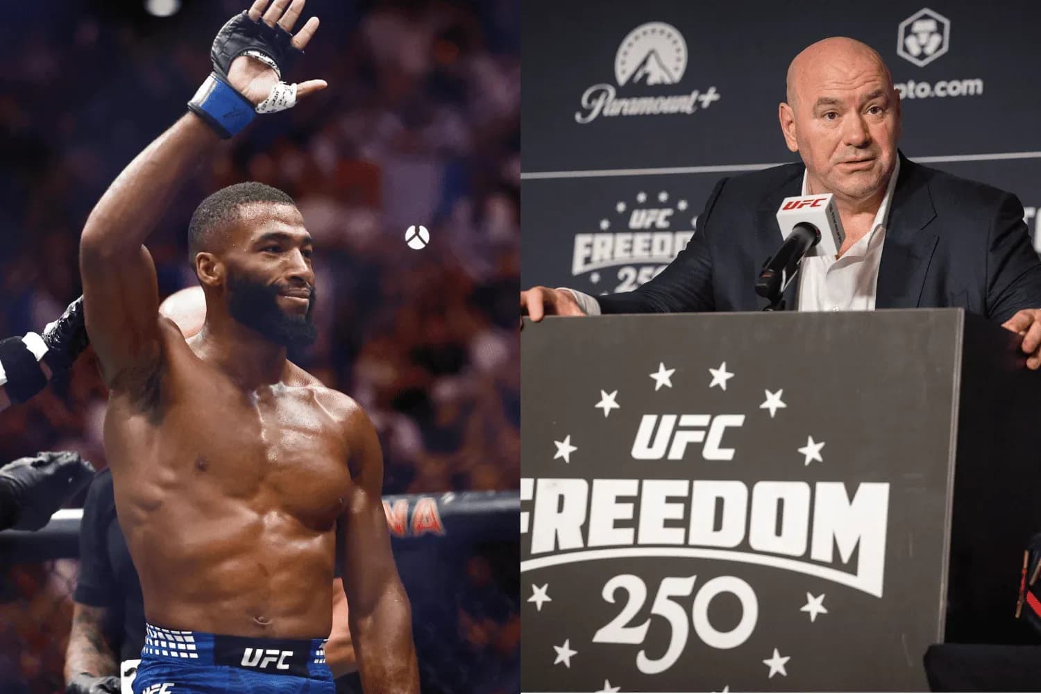 Salahdine Parnase (left) and Dana White (right)