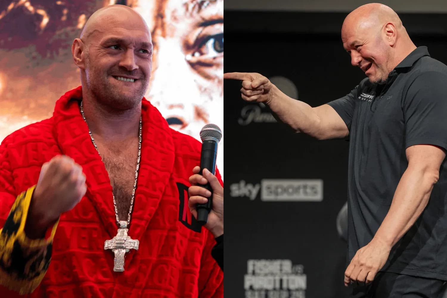 Tyson Fury (left) and Dana White (right)