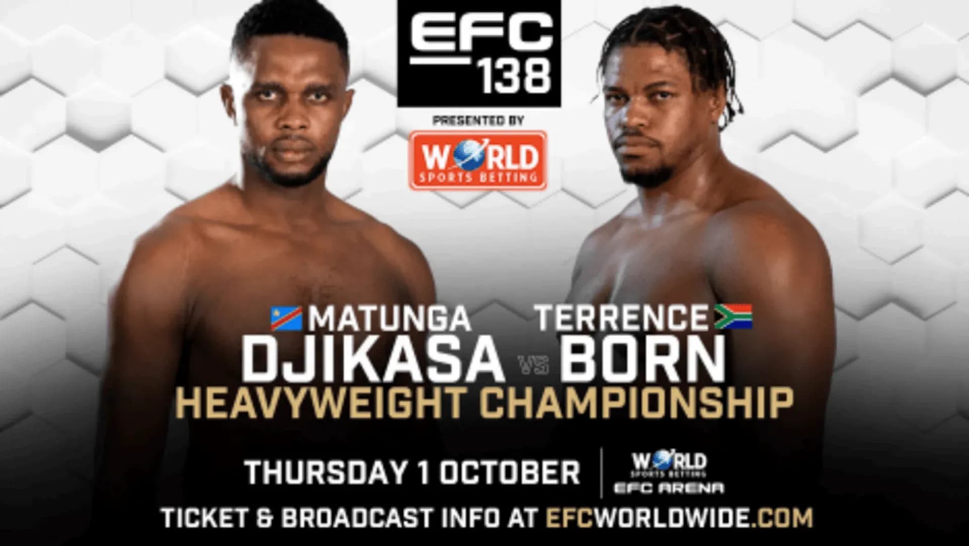 EFC 138 graphic of Matunga Djikasa vs. Terrence Born