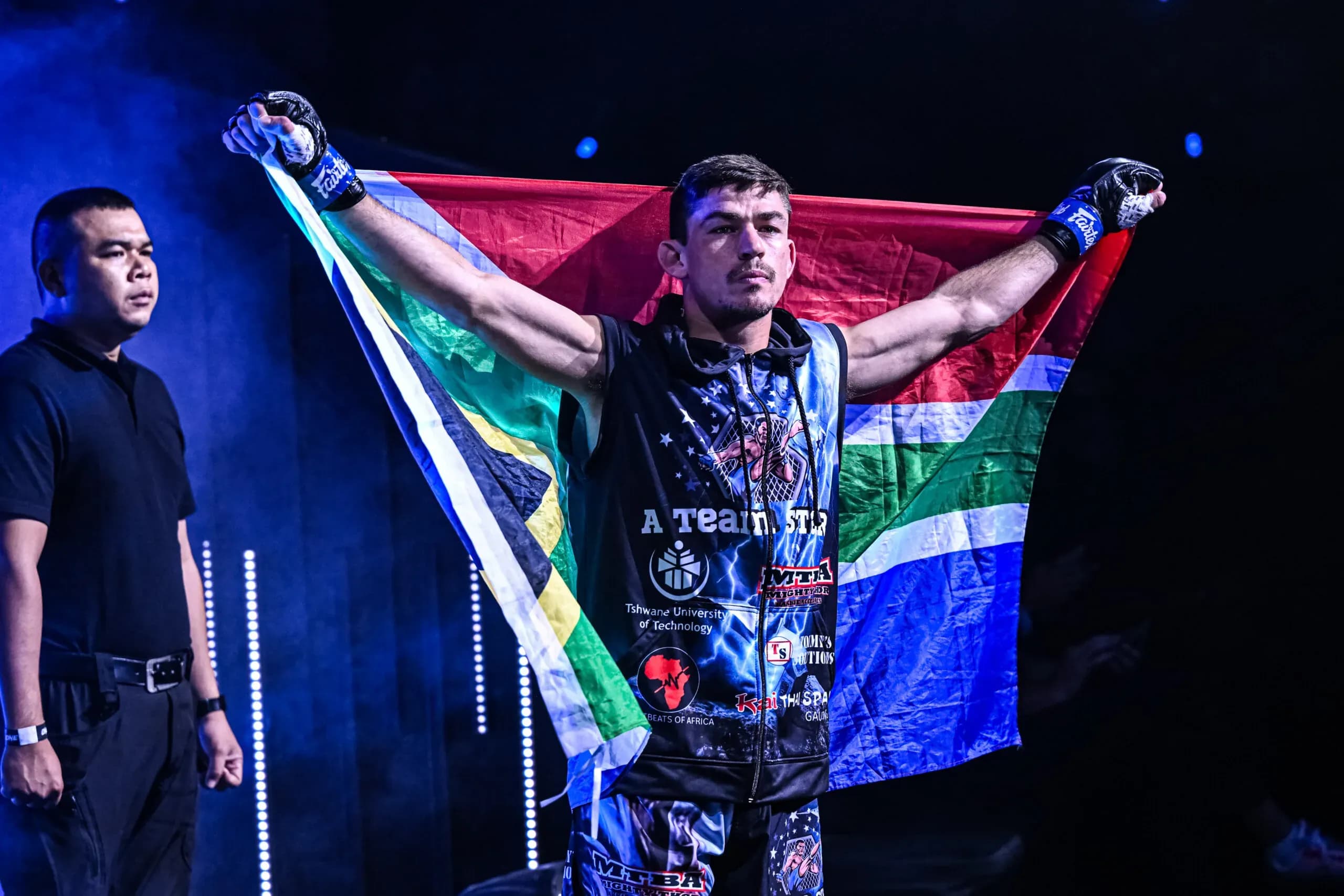 South African MMA fighter Willie van Rooyen makes his entrance