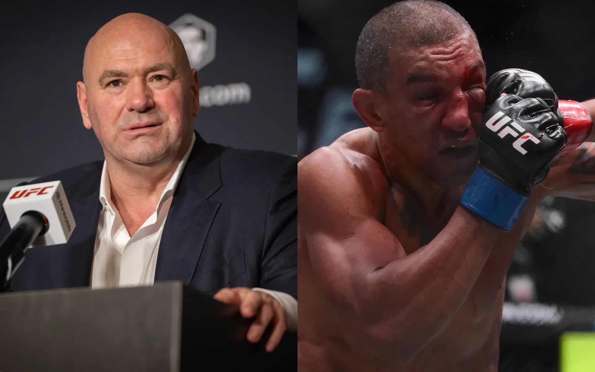 Dana White and Raoni Barcelos.