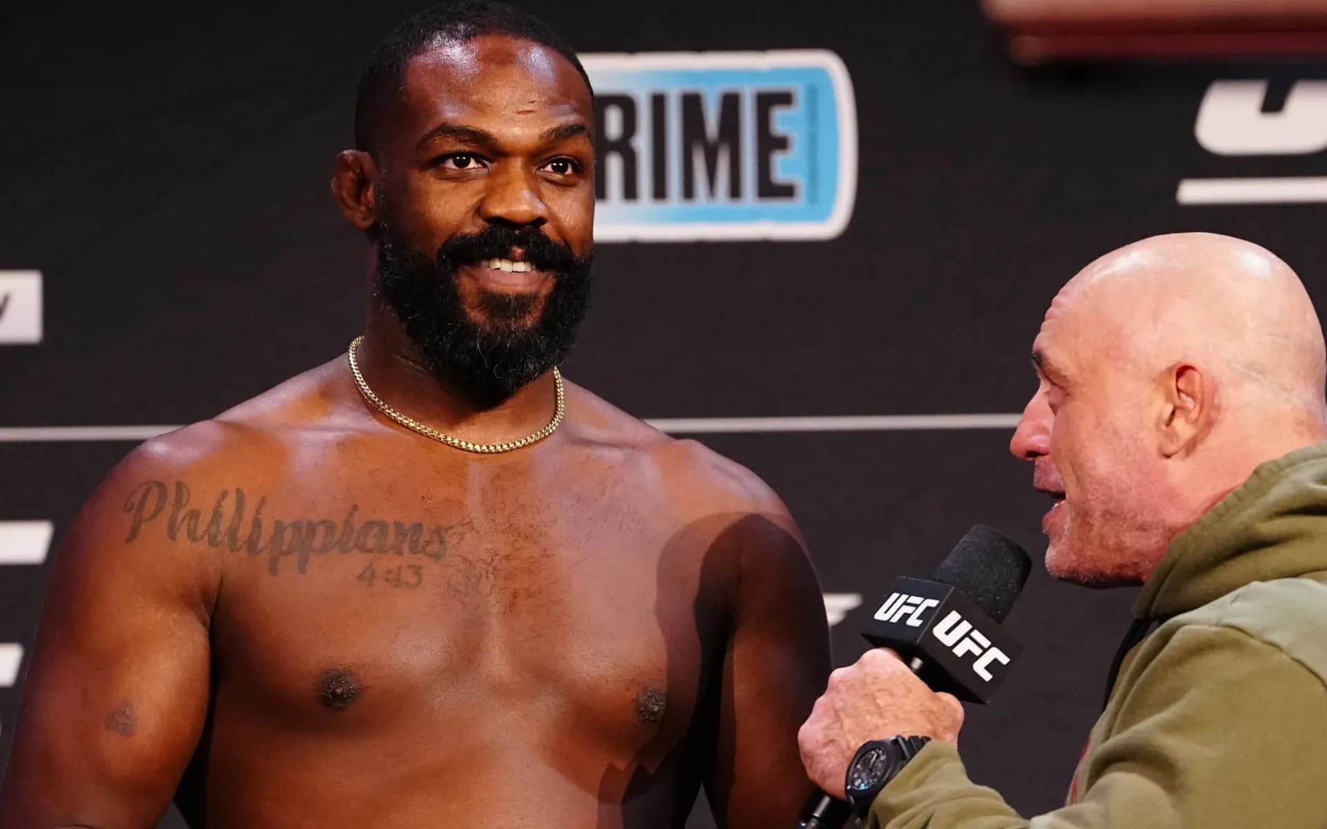 Jon Jones spoke with UFC color commentator Joe Rogan ahead of his latest MMA fight, a clash against Stipe Miocic in November 2024