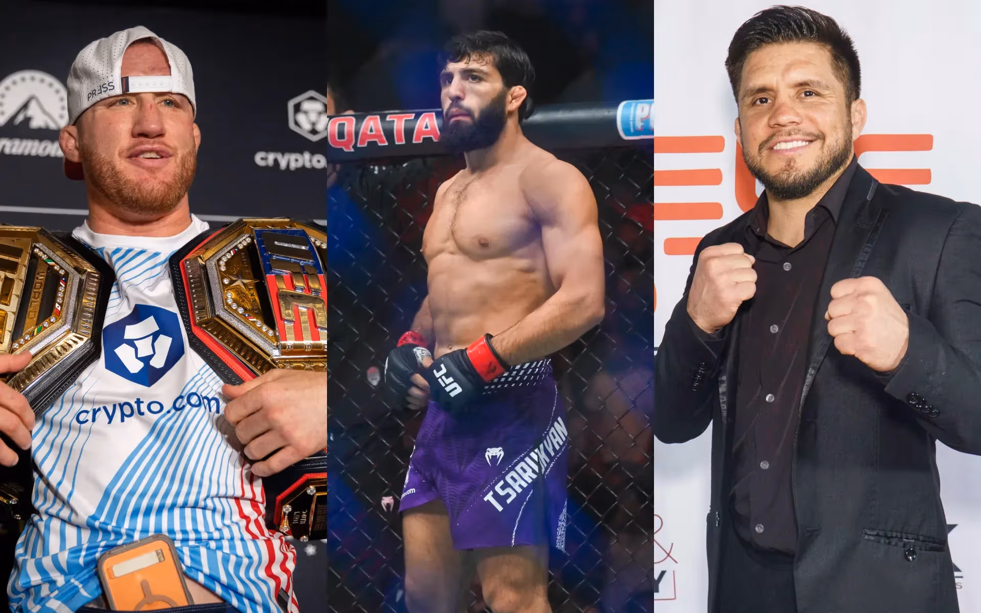 Justin Gaethje, Arman Tsarukyan and Henry Cejudo