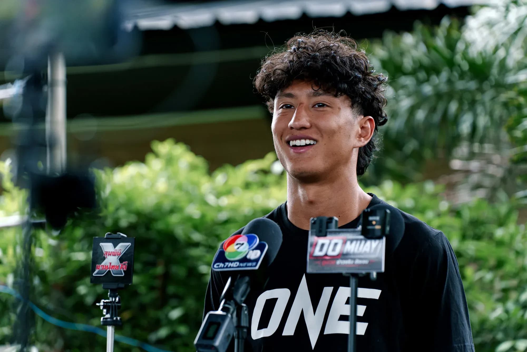 Muay Thai fighter Nabil Anane speaks to the media ahead of The Inner Circle 25