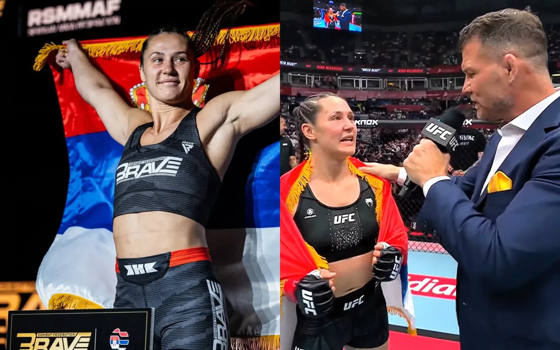 Nina Milosevic seemed elated during her octagon interview at UFC Belgrade