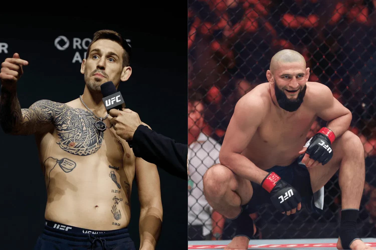 Brendan Allen (left) and Khamzat Chimaev (right)