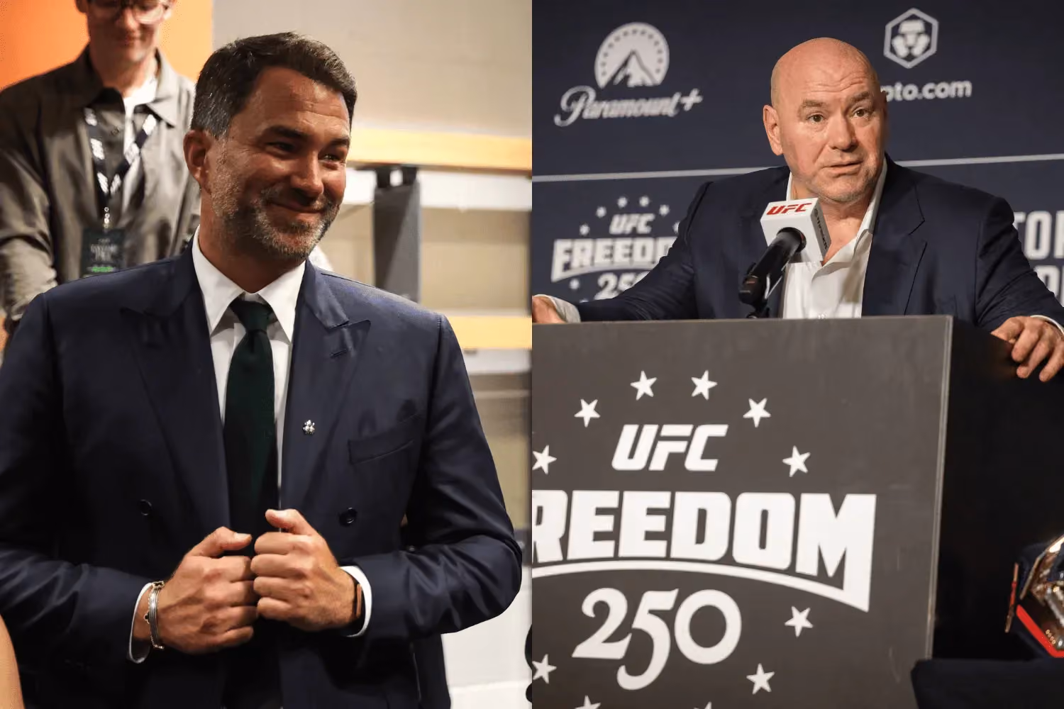 Eddie Hearn (left) and Dana White (right)