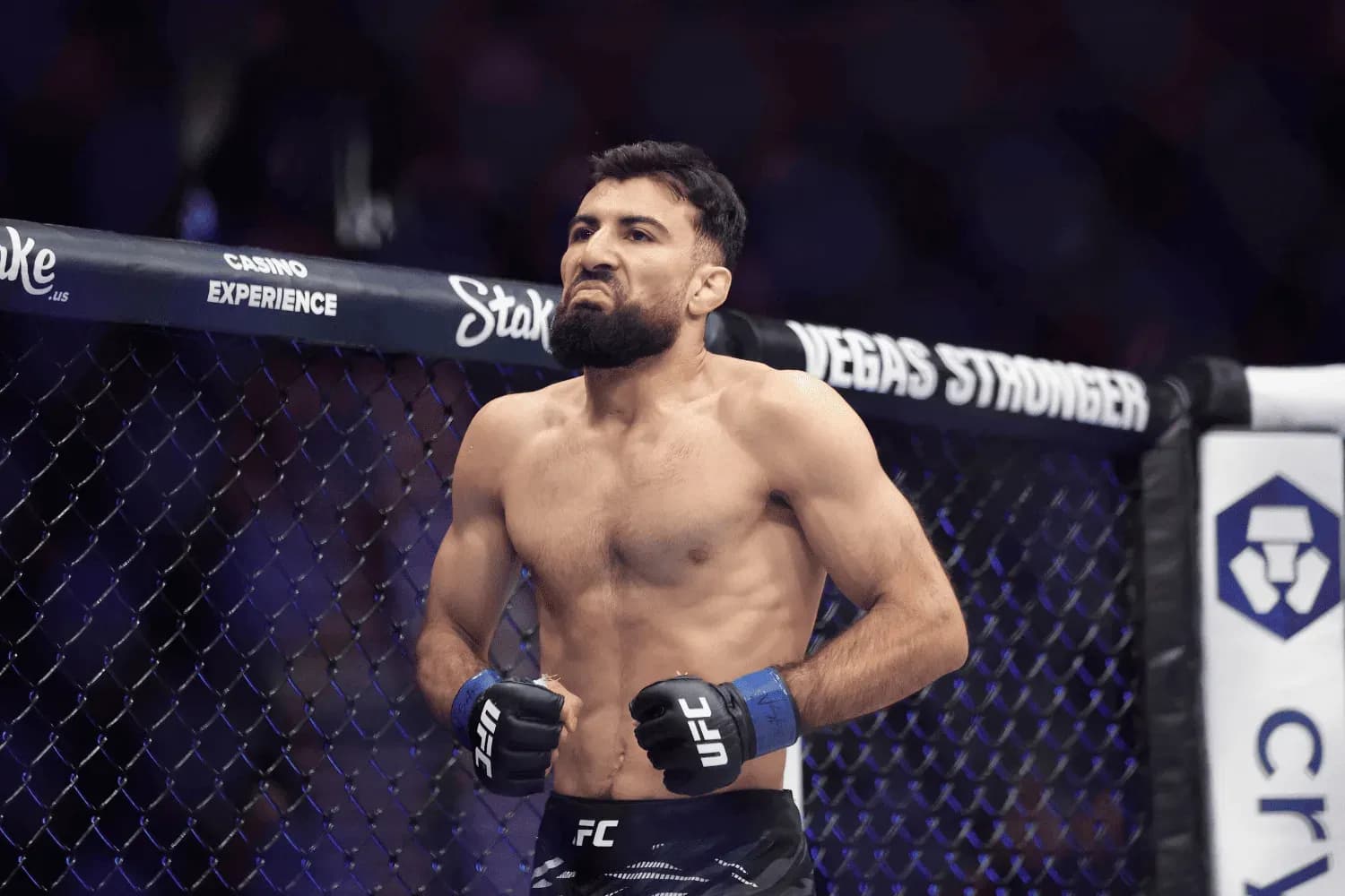Chris Gutierrez and Farid Basharat fight in their 3-round Bantamweight bout at T-Mobile Arena on October 4, 2025