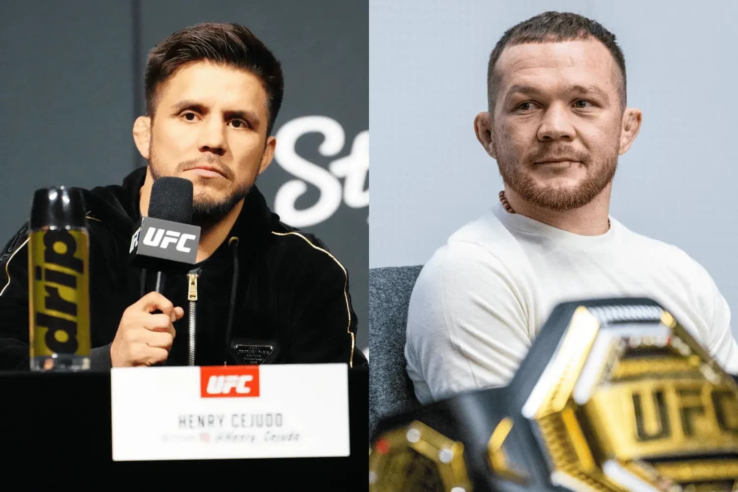 Henry Cejudo (left) and Petr Yan (right)