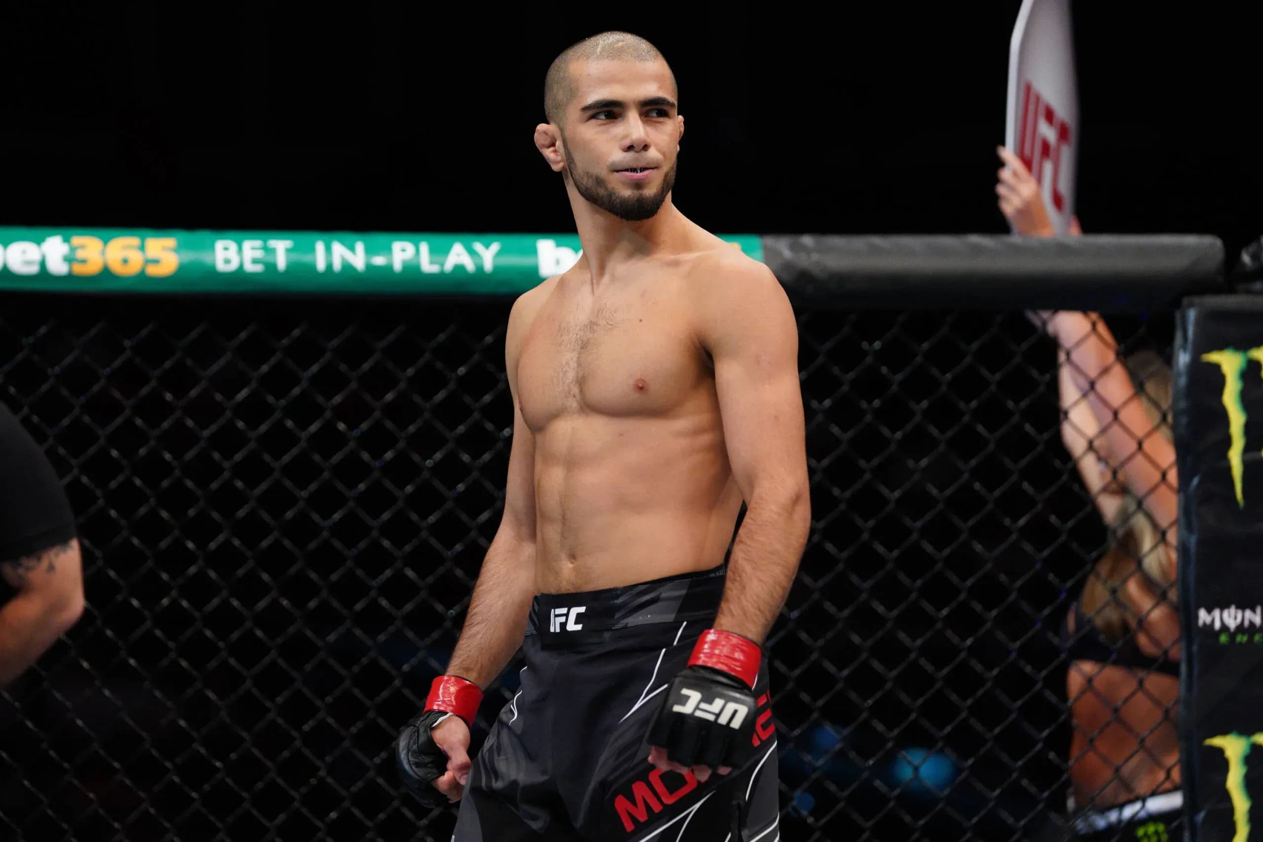 Muhammad Mokaev, fighting Adriano Moraes in May.