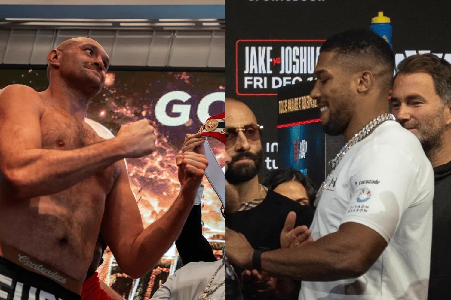 Tyson Fury (left) and Anthony Joshua (right)