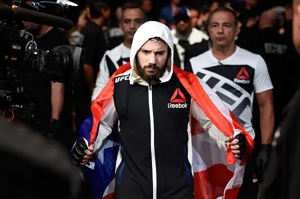 CLEVELAND, OH - SEPTEMBER 10:  Jimmie Rivera enters the arena prior to facing Urijah Faber in their bantamweight bout during the UFC 203 event at Quicken Loans Arena on September 10, 2016 in Cleveland, Ohio. (Photo by Josh Hedges/Zuffa LLC/Zuffa LLC via Getty Images)