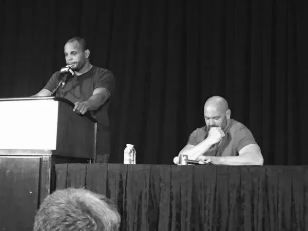 Daniel Cormier speaks about Jon Jones being forced out of the main event of UFC 200. (Picture courtesy of Fight Network's John Pollock)
